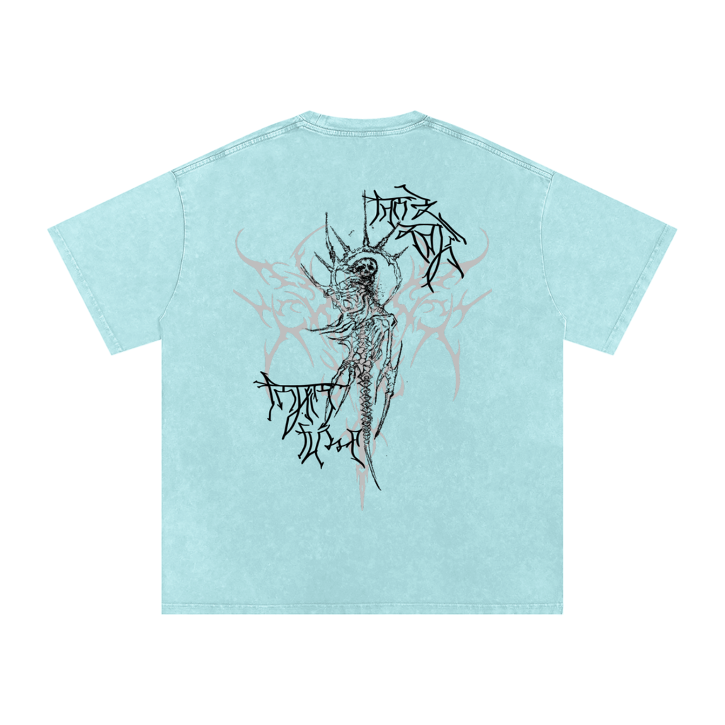 "Scars of Labour" Acid Wash Oversized Cotton T-Shirt