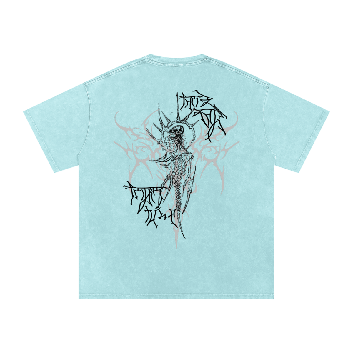 "Scars of Labour" Acid Wash Oversized Cotton T-Shirt