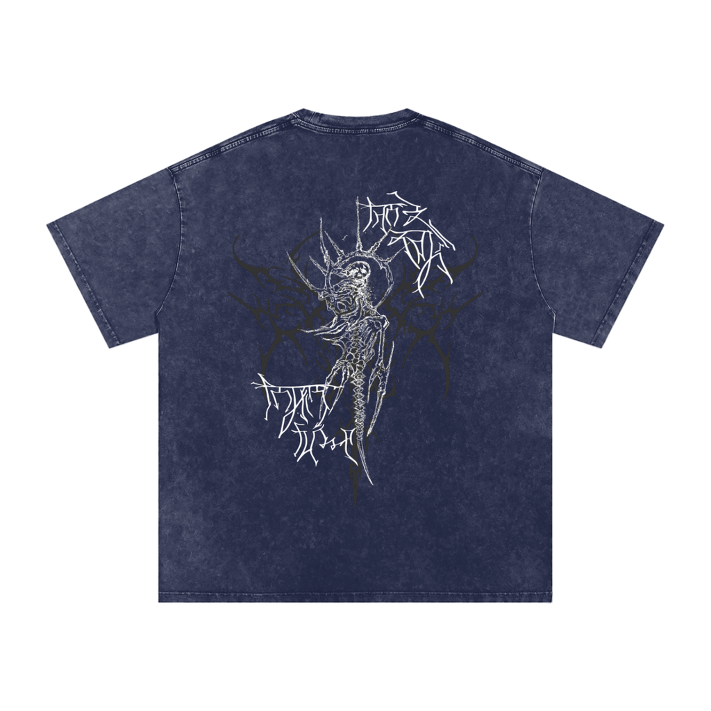 "Scars of Labour" Acid Wash Oversized Cotton T-Shirt