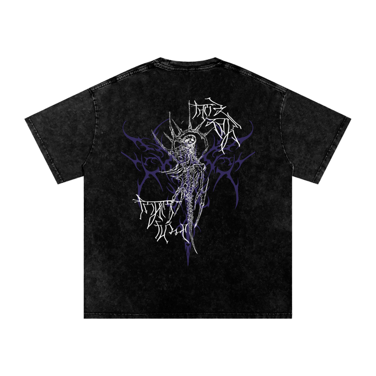 "Scars of Labour" Acid Wash Oversized Cotton T-Shirt