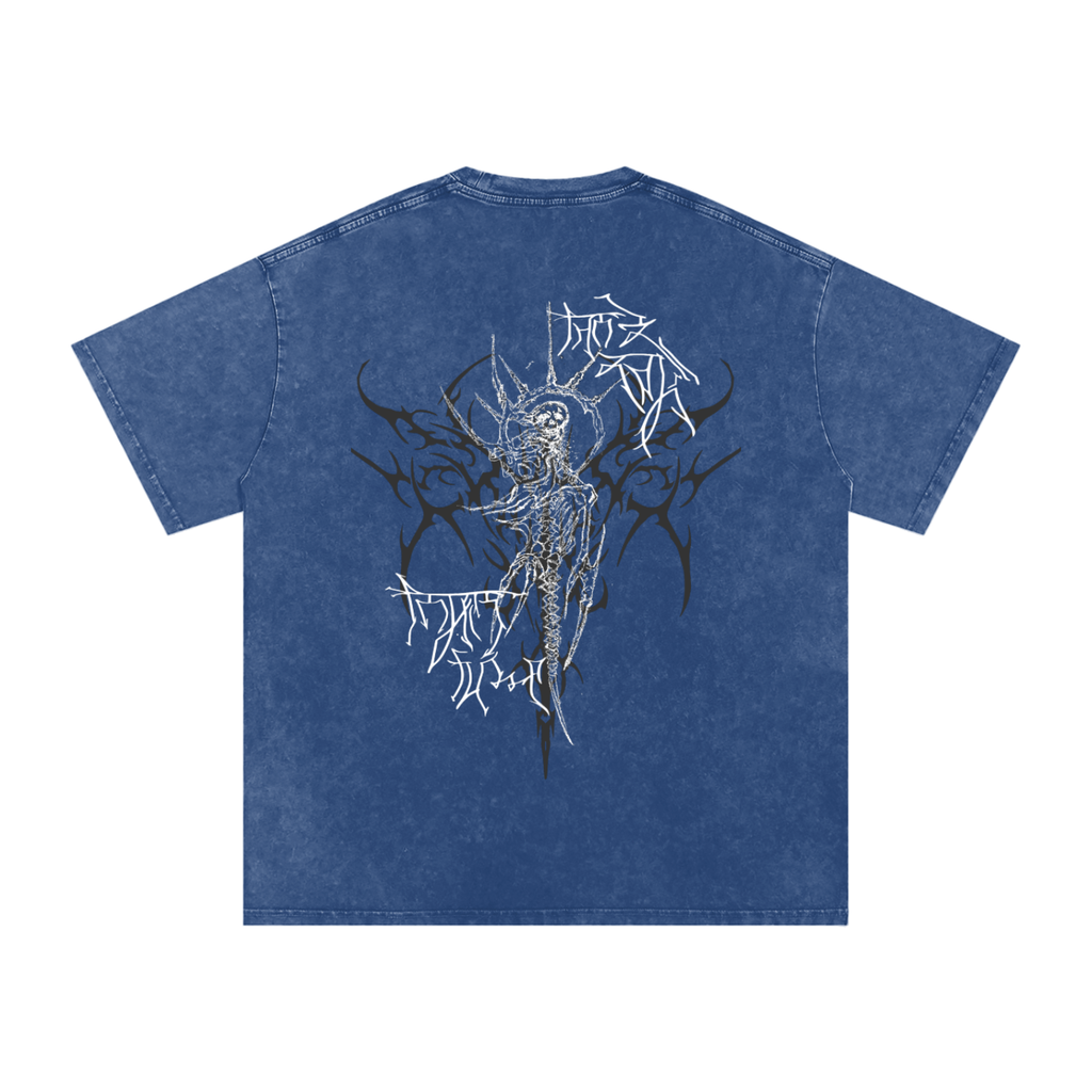 "Scars of Labour" Acid Wash Oversized Cotton T-Shirt