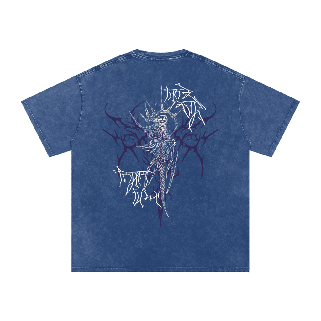 "Scars of Labour" Acid Wash Oversized Cotton T-Shirt