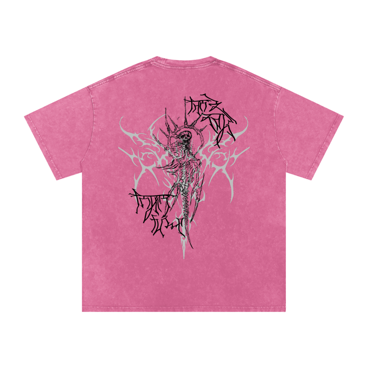 "Scars of Labour" Acid Wash Oversized Cotton T-Shirt