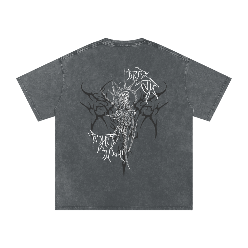 "Scars of Labour" Acid Wash Oversized Cotton T-Shirt