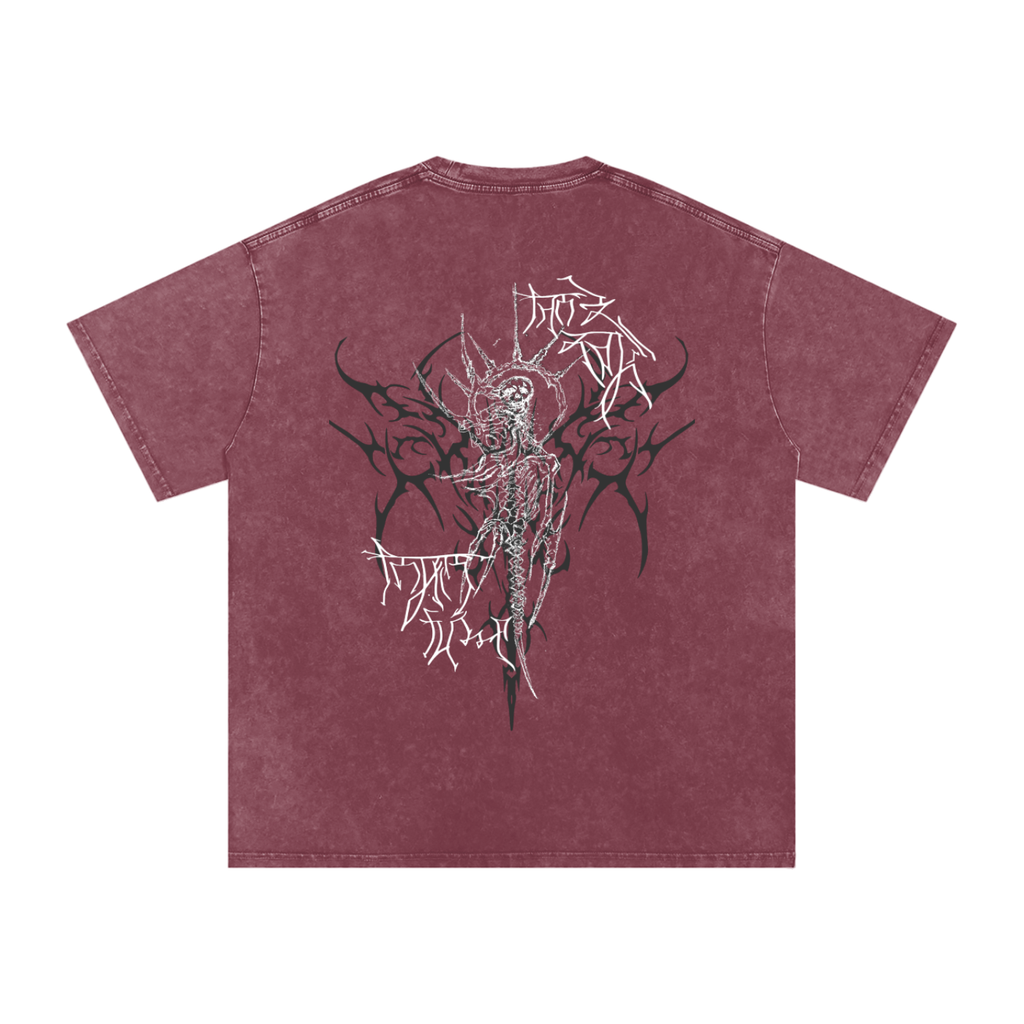 "Scars of Labour" Acid Wash Oversized Cotton T-Shirt