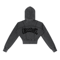 VIGILANTE Acid Wash Cropped Fleece Hoodie