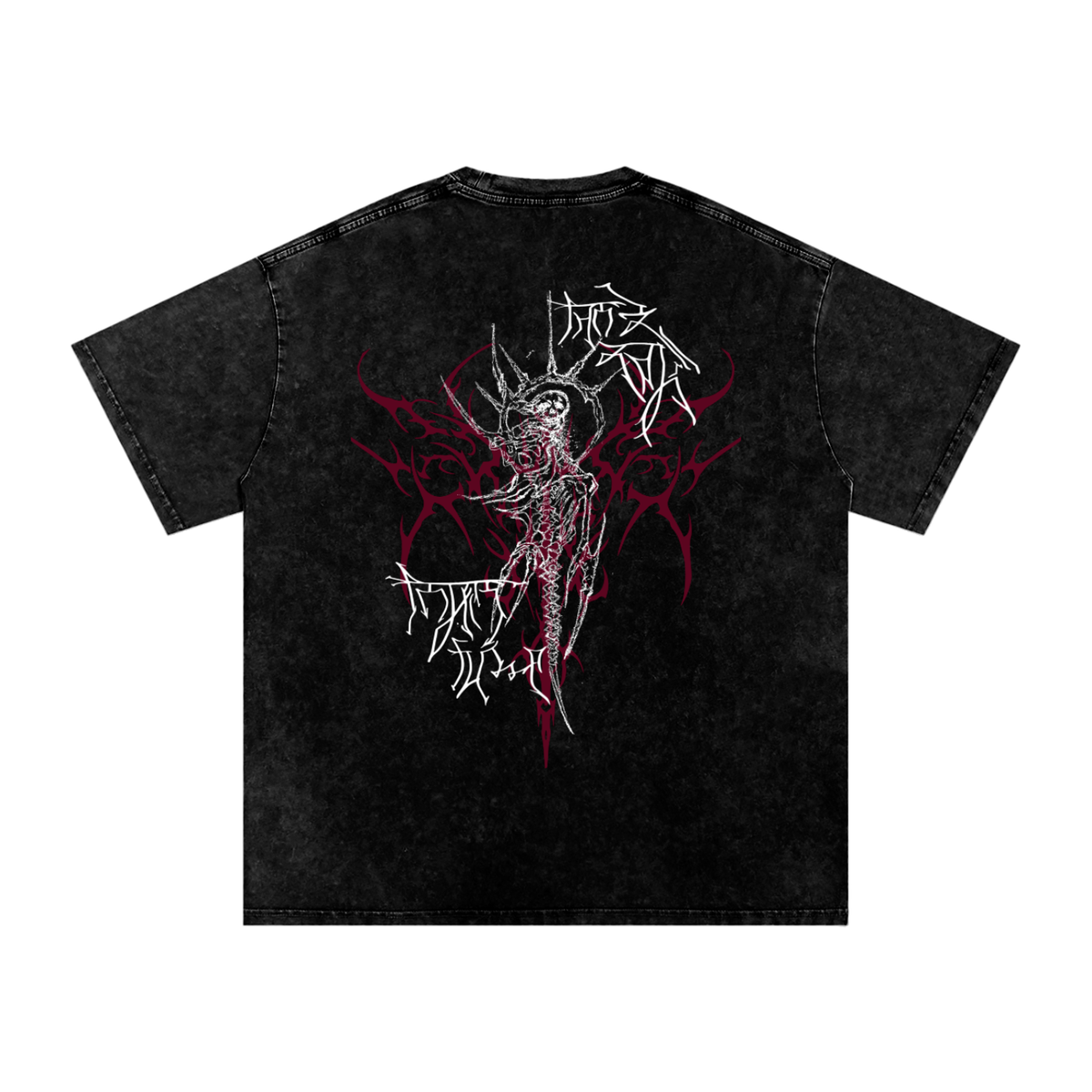 "Scars of Labour" Acid Wash Oversized Cotton T-Shirt