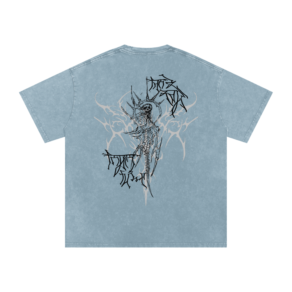 "Scars of Labour" Acid Wash Oversized Cotton T-Shirt