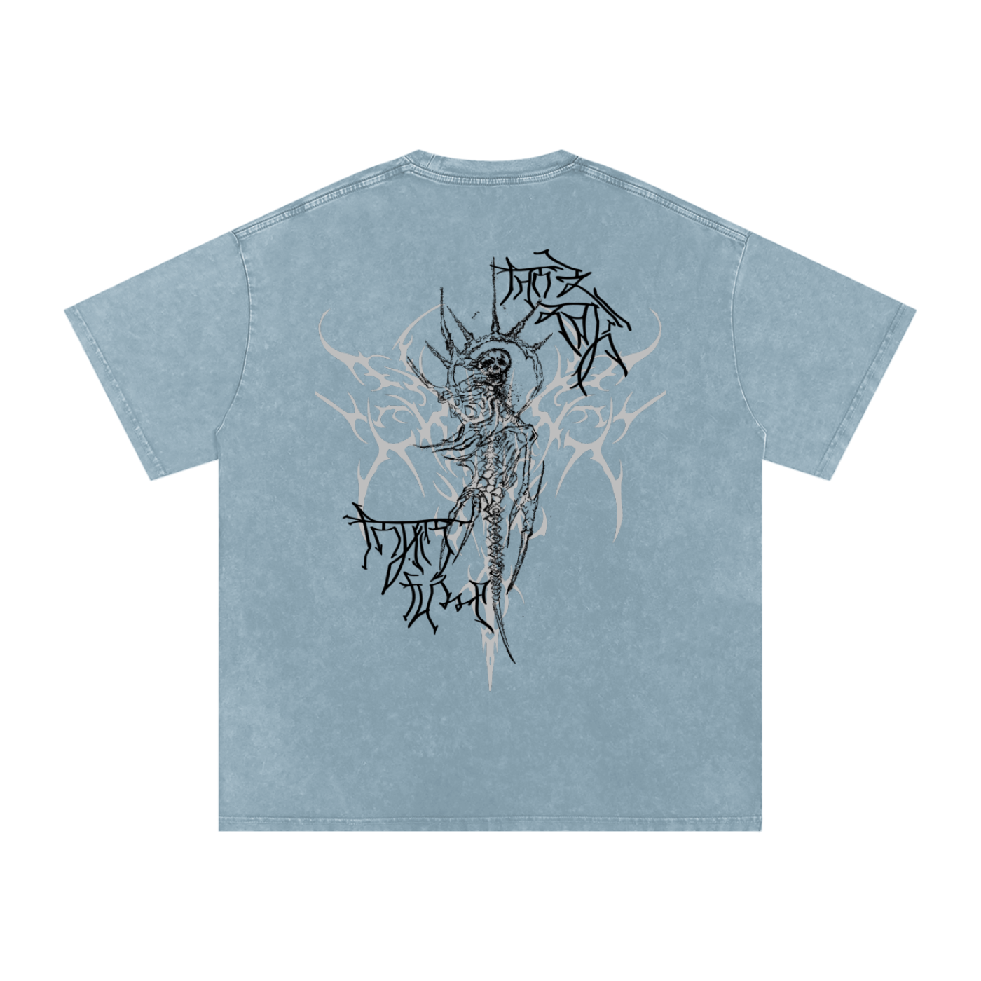 "Scars of Labour" Acid Wash Oversized Cotton T-Shirt