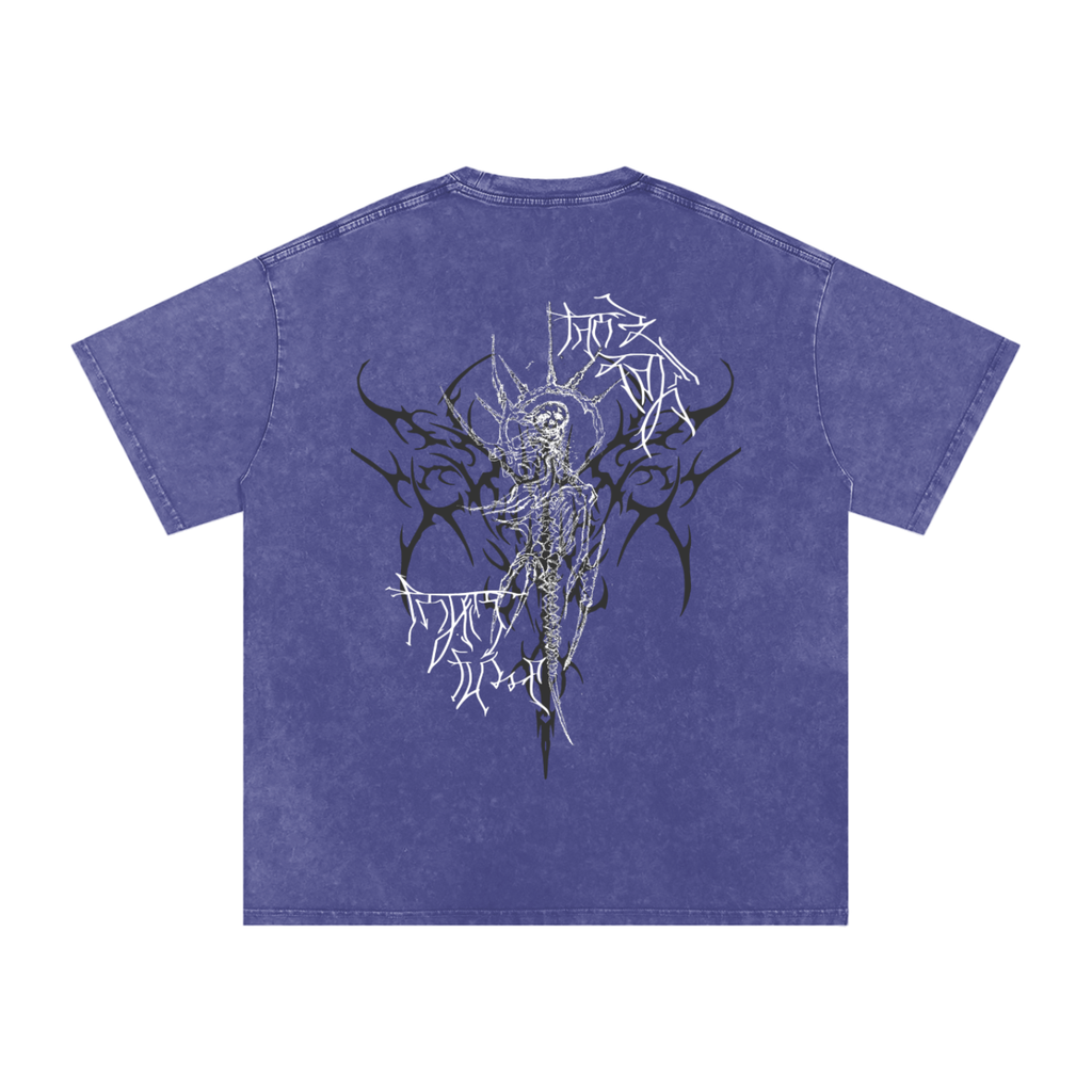 "Scars of Labour" Acid Wash Oversized Cotton T-Shirt