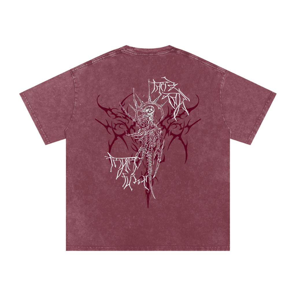 "Scars of Labour" Acid Wash Oversized Cotton T-Shirt