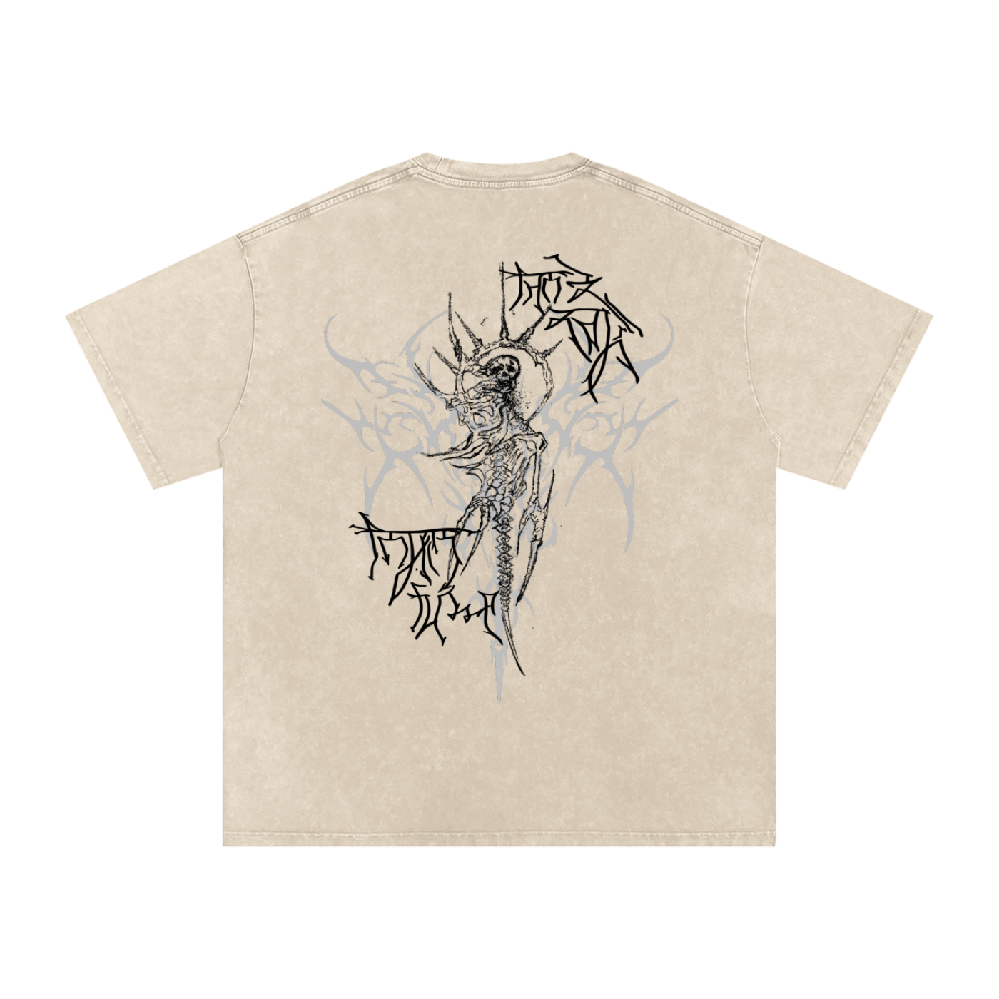 "Scars of Labour" Acid Wash Oversized Cotton T-Shirt