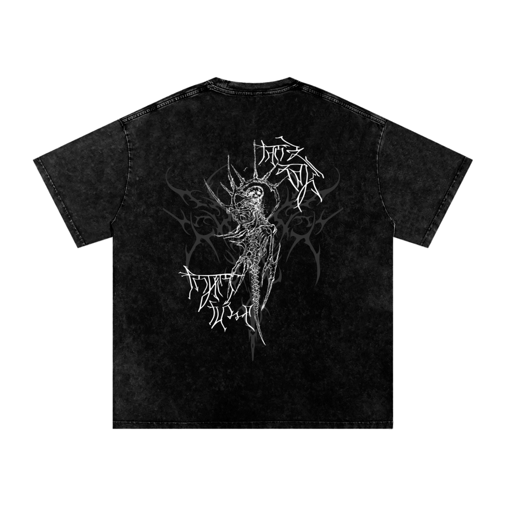 "Scars of Labour" Acid Wash Oversized Cotton T-Shirt